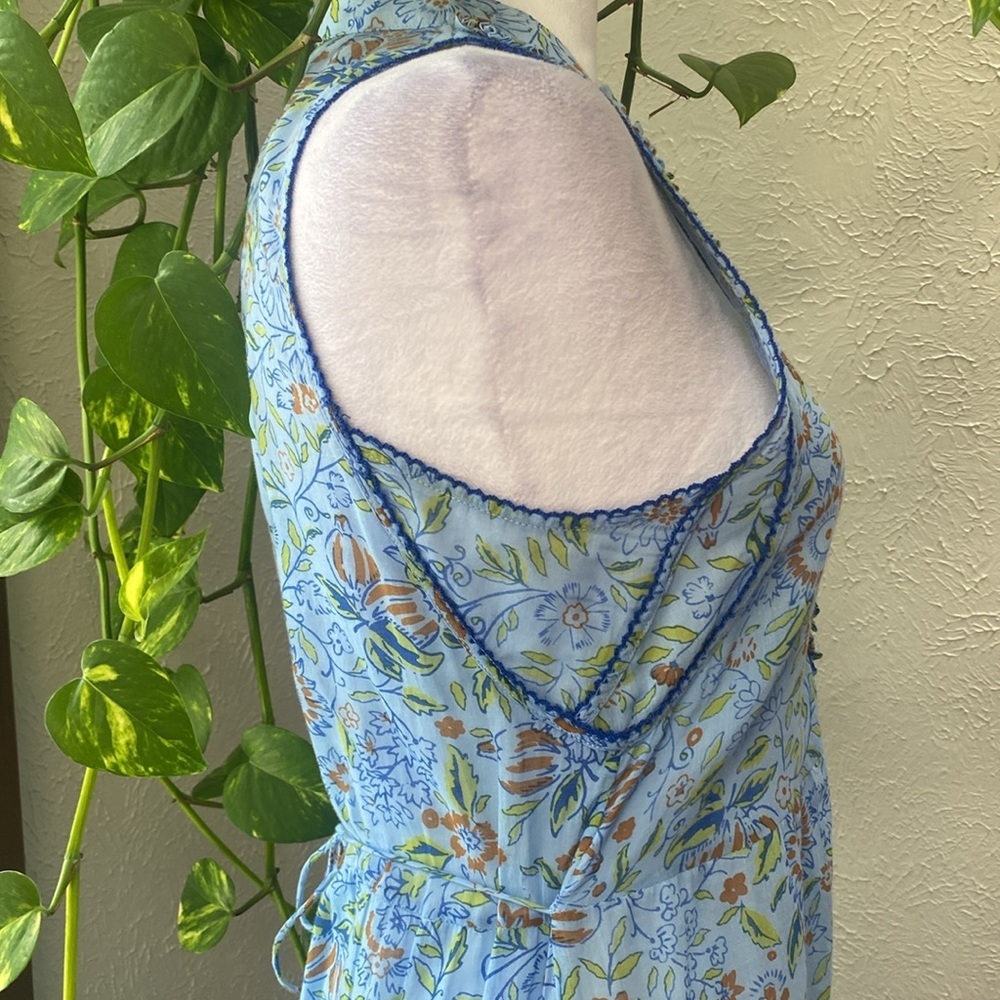 Poupette St.Barth Blue Ruffled Tiered Maxi Sundress Women’s Nana Long Dress SzXS - Picture 8 of 13